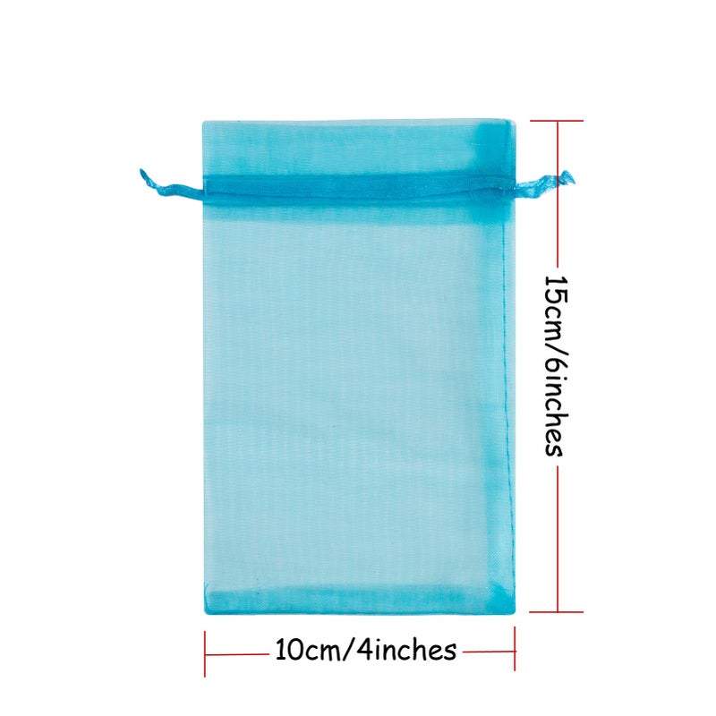 Volanic 100PCS 4X6 Inch Sheer Organza Bags Gift Candy Bag for Jewelry Party Wedding Favor Gift - Image 3